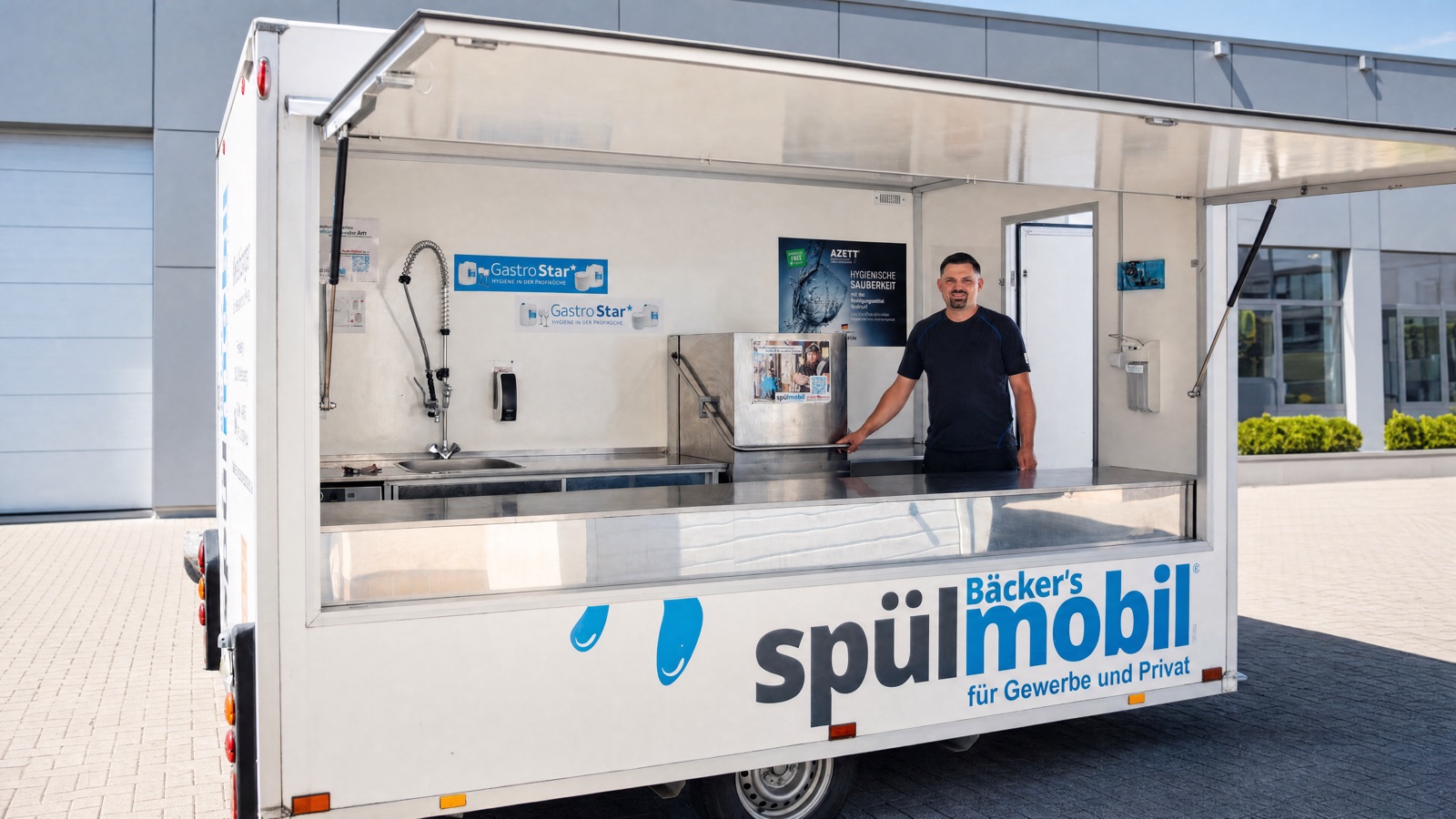 Bäcker's Spülmobil – mobiler Spülanhänger mit Spülmaschine und Spüle